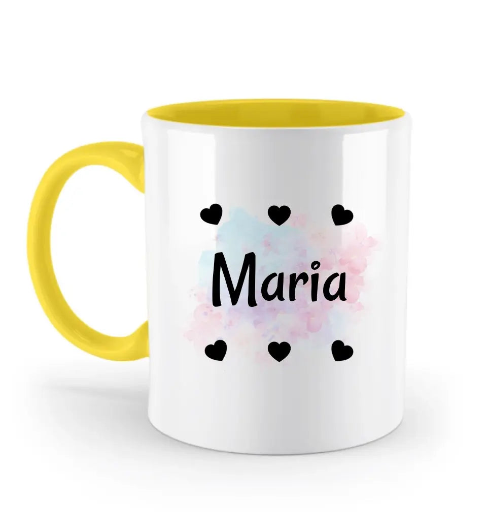 Tasse mit Name und Herzen für Mädchen personalisiert - Cantty