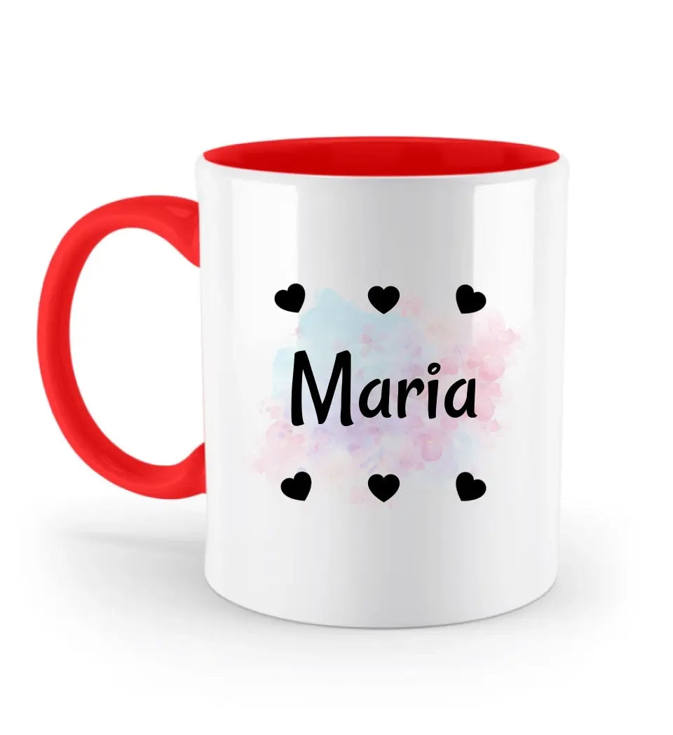 Tasse mit Name und Herzen für Mädchen personalisiert - Cantty