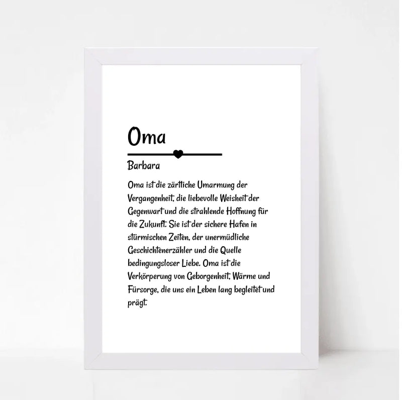 Oma Definition Poster Geschenk personalisiert - Cantty