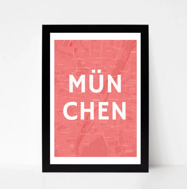 München Lieblingsstadt Koordinatenposter personalisiert