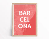 Barcelona Lieblingsstadt Straßenkarte mit Koordinaten als Poster personalisieren - Cantty