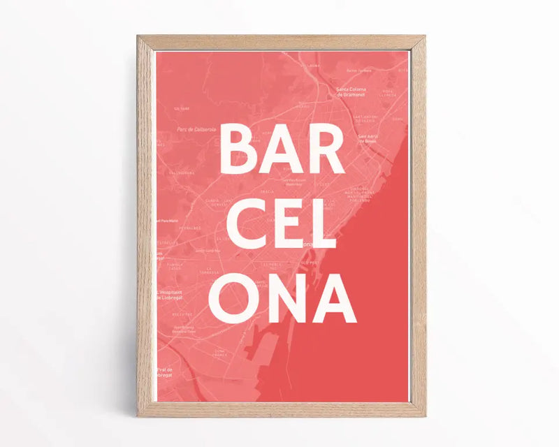 Barcelona Lieblingsstadt Straßenkarte mit Koordinaten als Poster personalisieren - Cantty