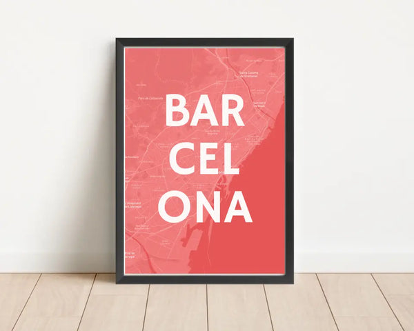 Barcelona Lieblingsstadt Straßenkarte mit Koordinaten als Poster personalisieren