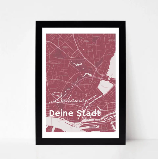 Personalisiertes Koordinatenposter Stadtkarte