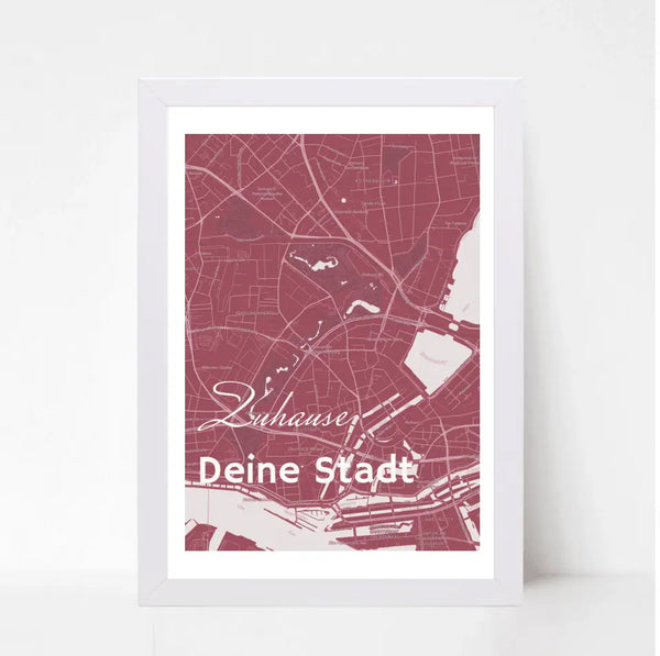 Personalisiertes Koordinatenposter Stadtkarte