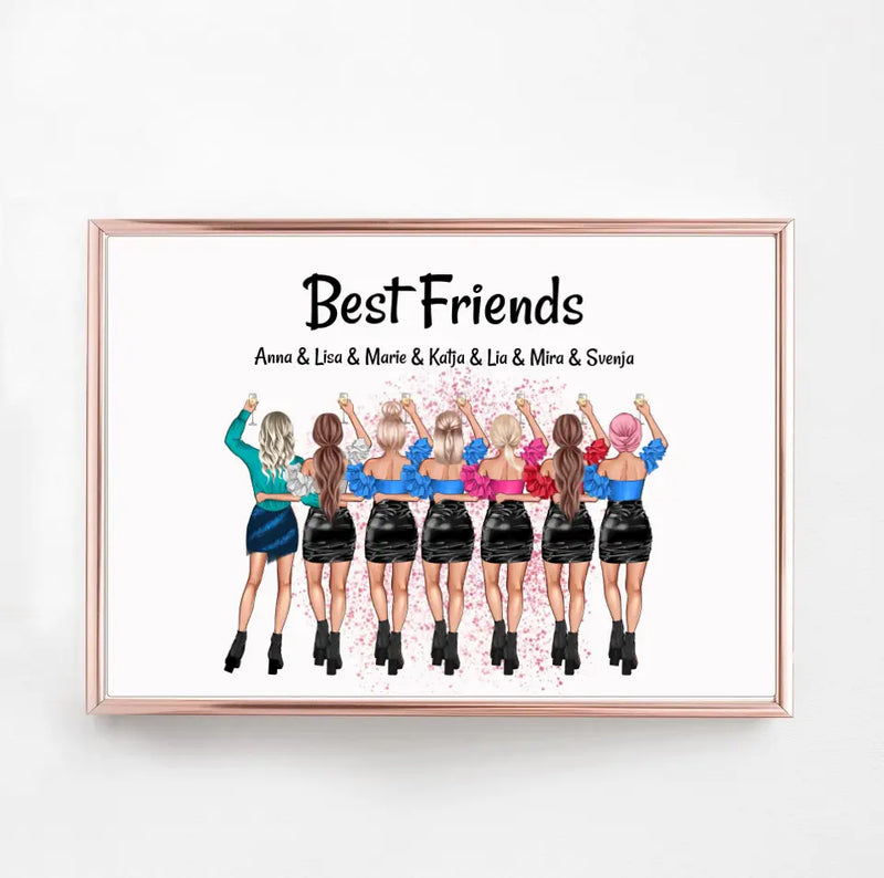 7 Freundinnen Poster Geschenk personalisiert - Cantty