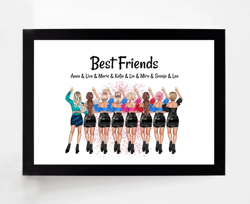 8 Freundinnen Bild Geschenk individuell personalisieren - Cantty