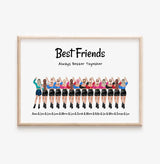 14 Freundinnen Geschenk personalisiert Frauen Poster mit Spruch - Cantty