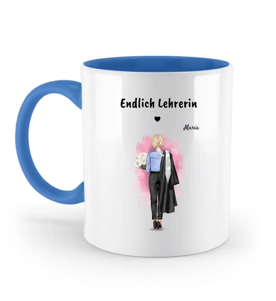 Endlich Lehrerin Geschenk Tasse personalisiert - Cantty
