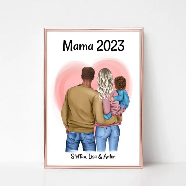 Erster Muttertag Poster Geschenk Familie Bild personalisiert