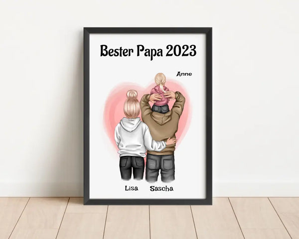 Erster Vatertagsgeschenk Familie Poster personalisiert