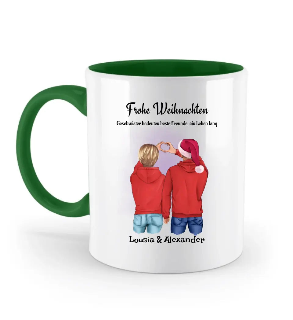 Weihnachtsgeschenk für Geschwister Tasse personalisieren - Cantty