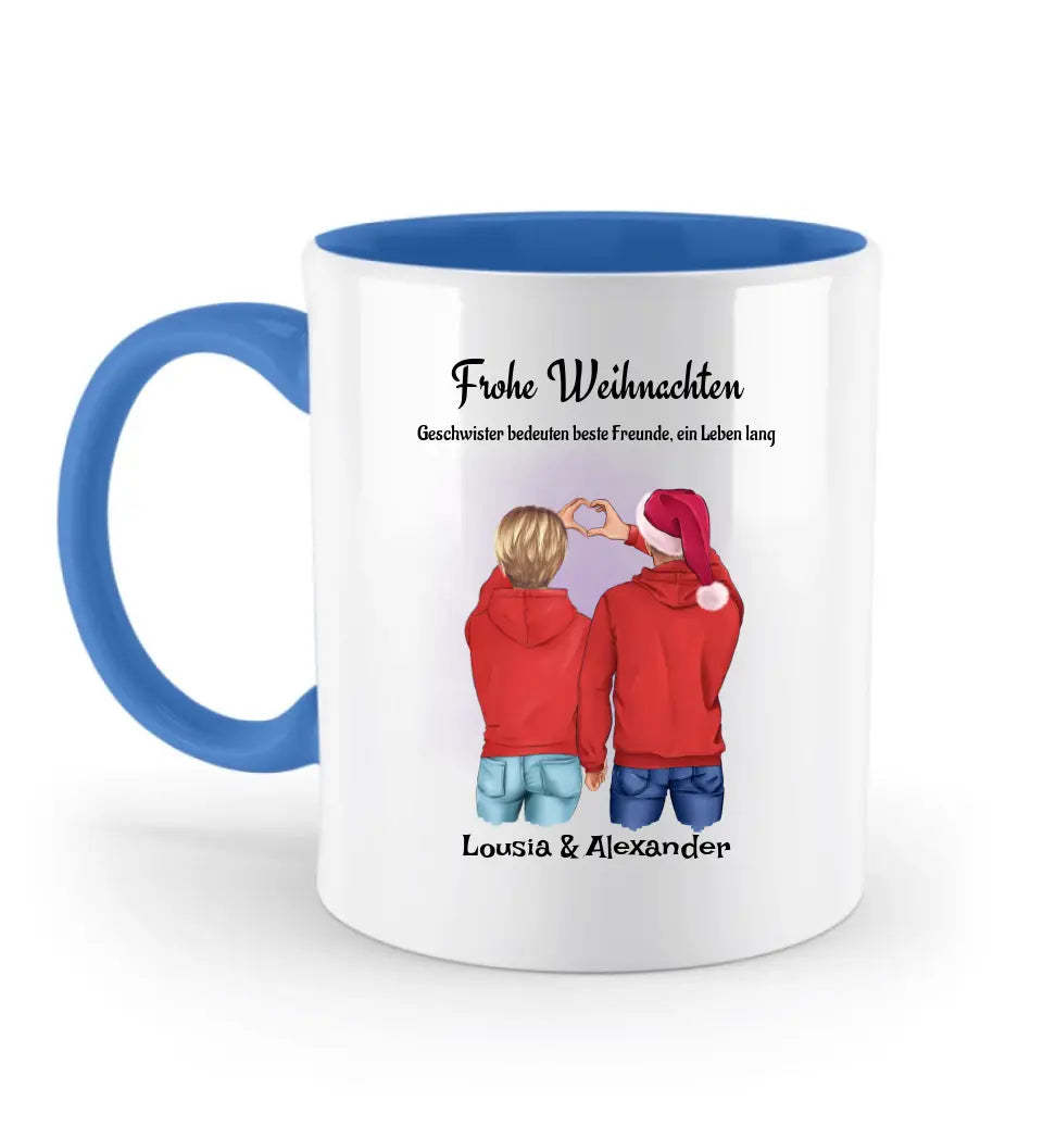 Weihnachtsgeschenk für Geschwister Tasse personalisieren - Cantty