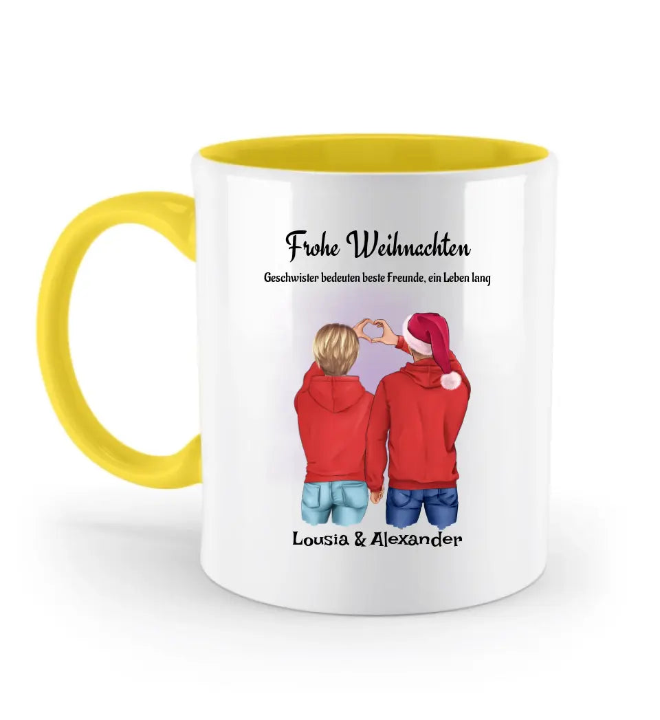 Weihnachtsgeschenk für Geschwister Tasse personalisieren - Cantty