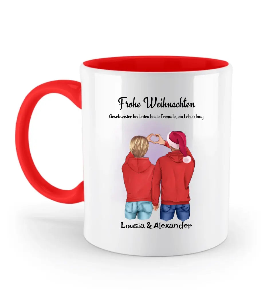 Weihnachtsgeschenk für Geschwister Tasse personalisieren - Cantty