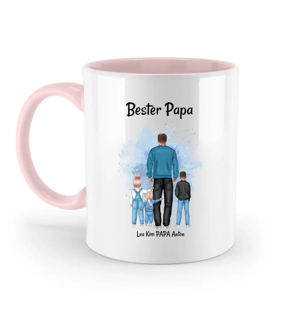 Papa Kinder Vatertagsgeschenk Tasse personalisiert - Cantty