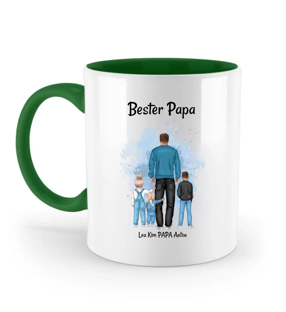 Papa Kinder Vatertagsgeschenk Tasse personalisiert - Cantty