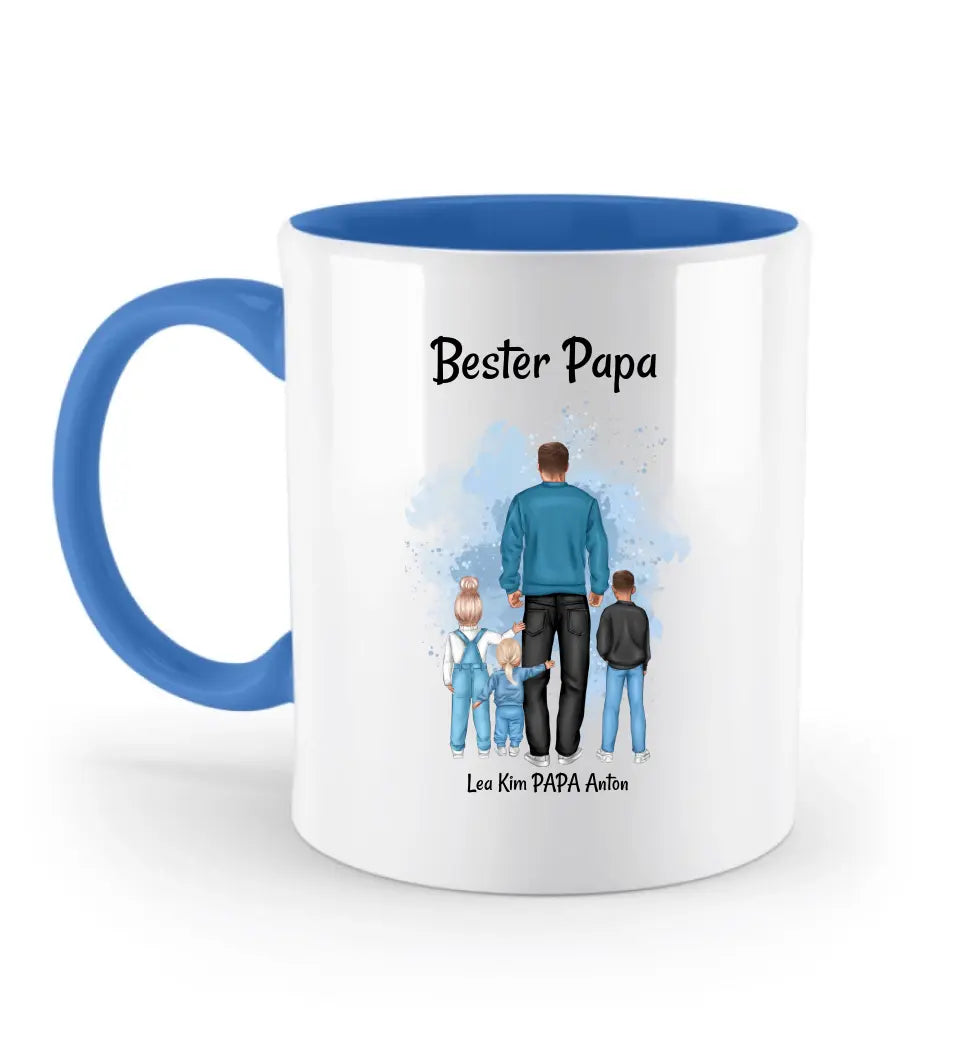 Papa Kinder Vatertagsgeschenk Tasse personalisiert - Cantty