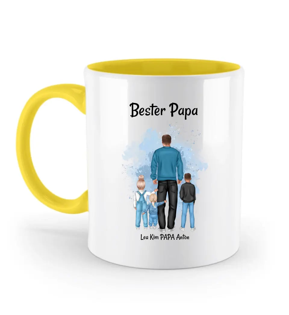 Papa Kinder Vatertagsgeschenk Tasse personalisiert - Cantty