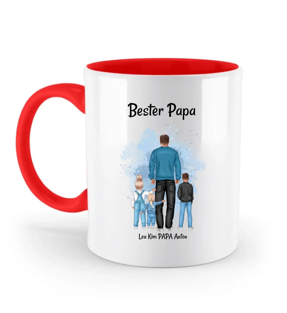 Papa Kinder Vatertagsgeschenk Tasse personalisiert - Cantty