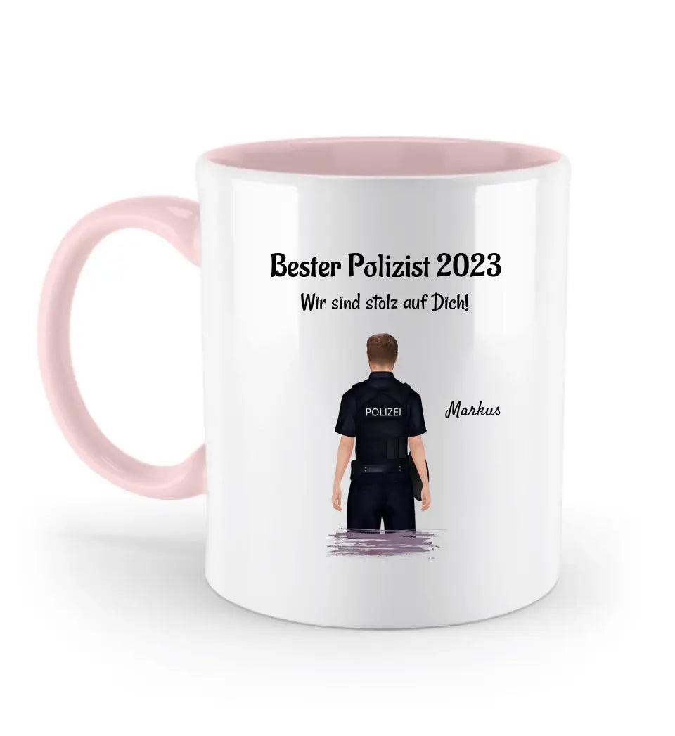 Polizist Mann Ausbildung bestanden Geschenk Tasse personalisiert - Cantty