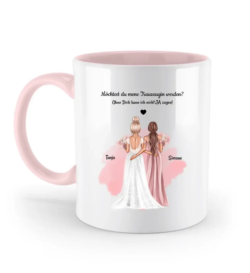 Personalisierte Tasse Geschenk Trauzeugin Fragen - Cantty