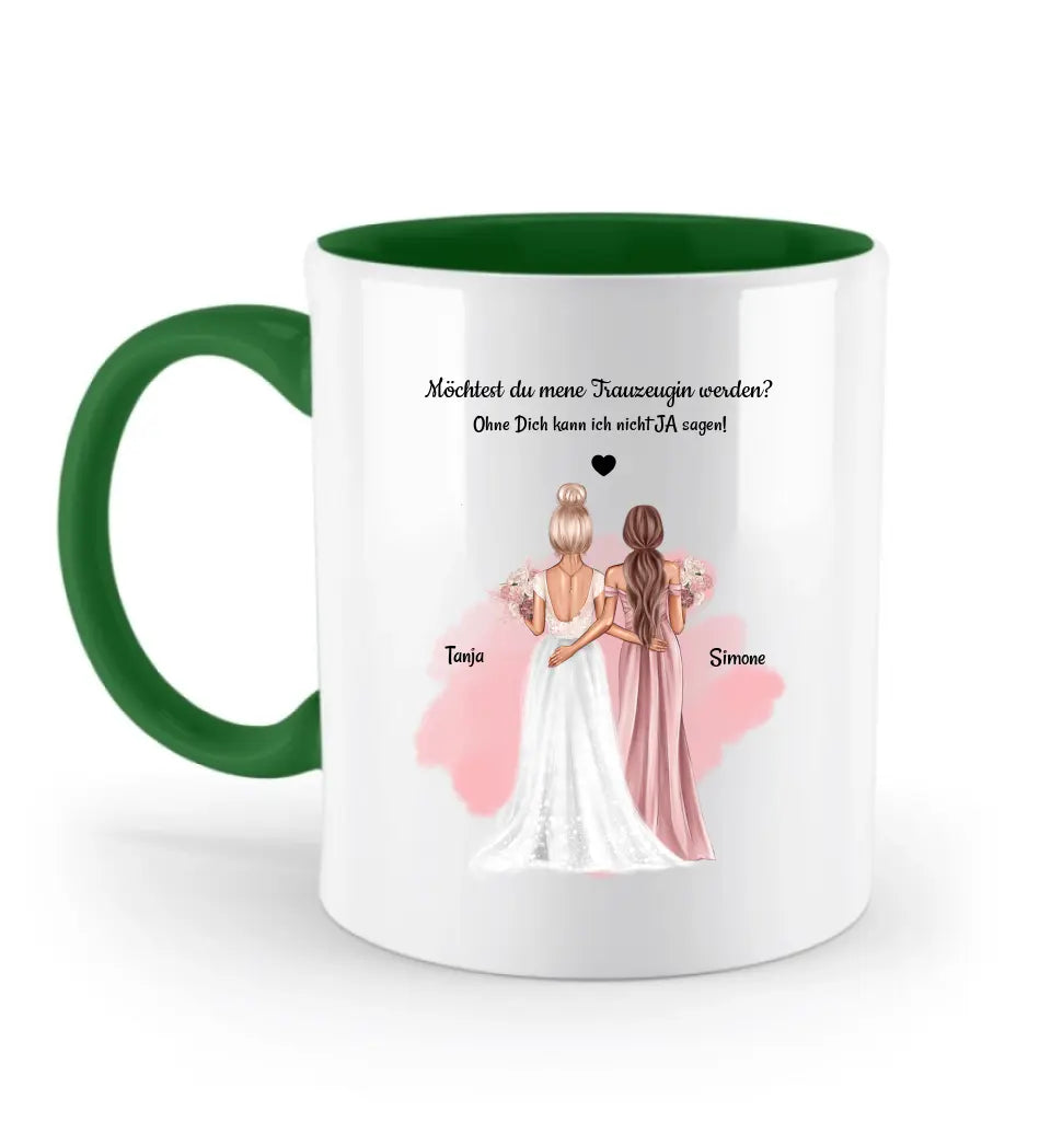 Personalisierte Tasse Geschenk Trauzeugin Fragen - Cantty