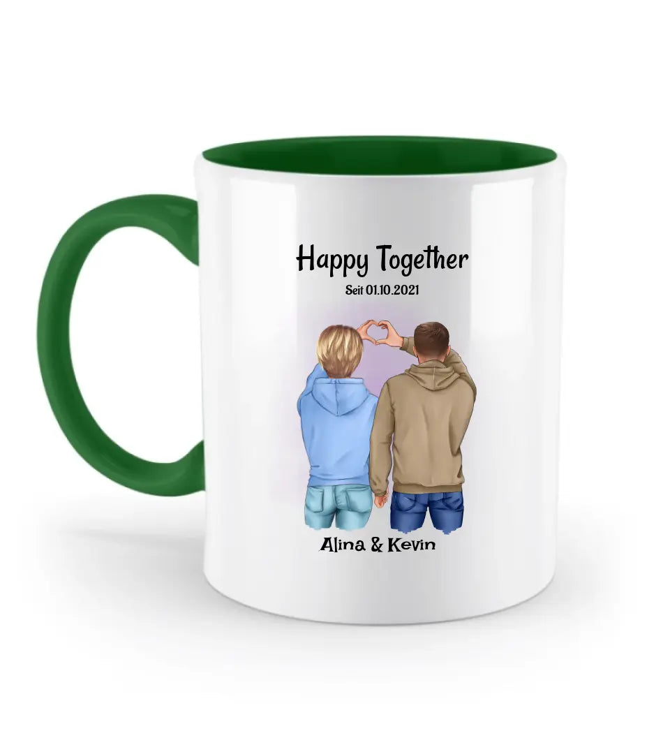 Jahrestag Pärchen Tasse mit Namen - Cantty