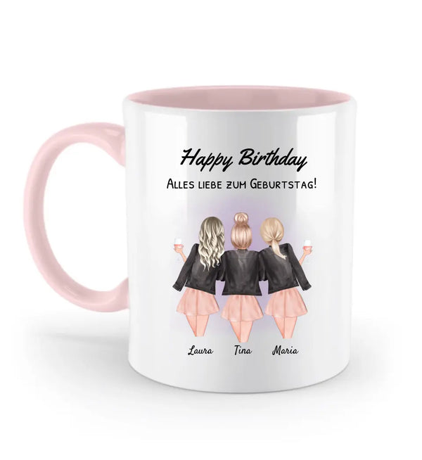 Tasse 3 Freundinnen Geschenk personalisiert