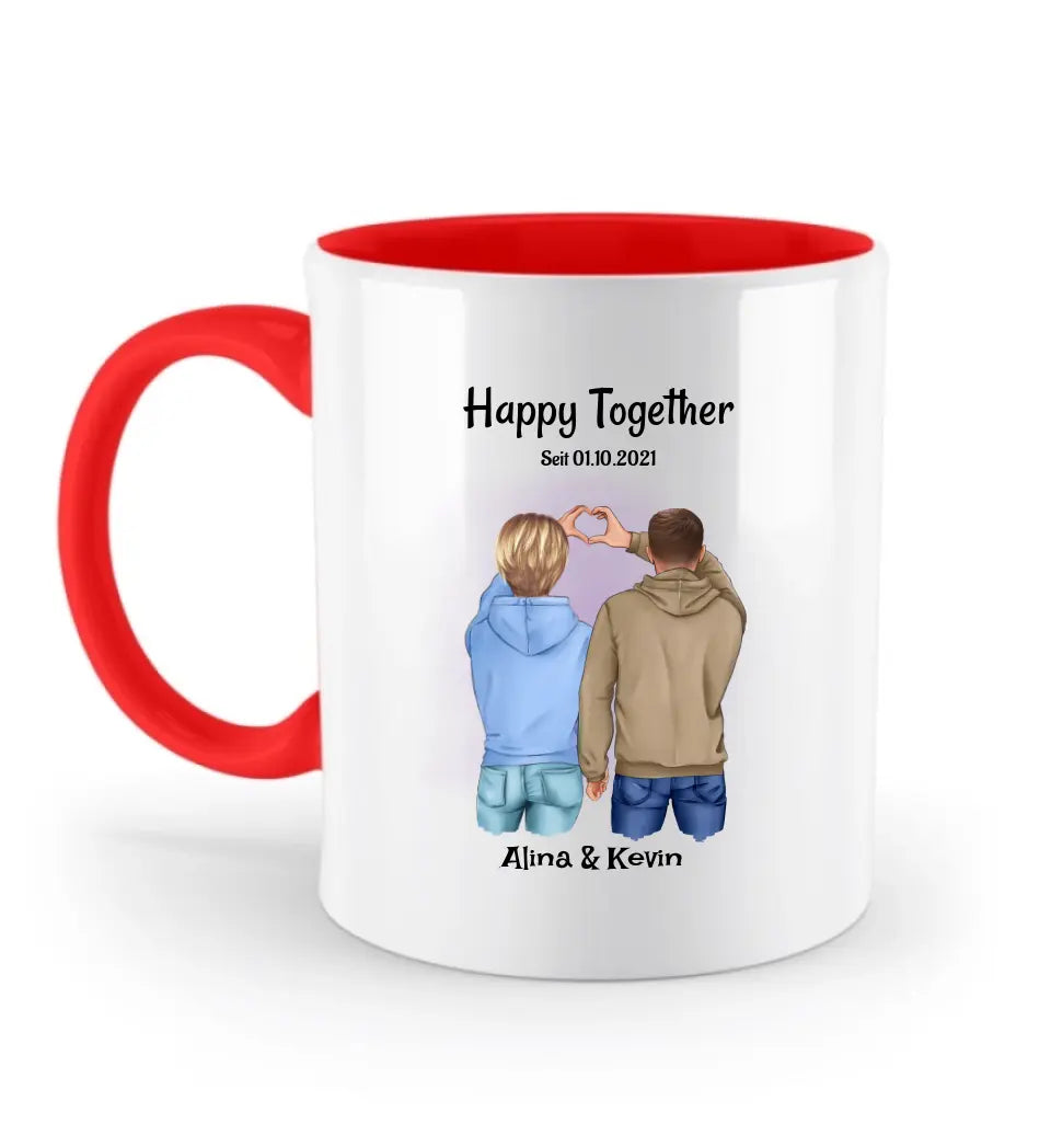 Jahrestag Pärchen Tasse mit Namen - Cantty