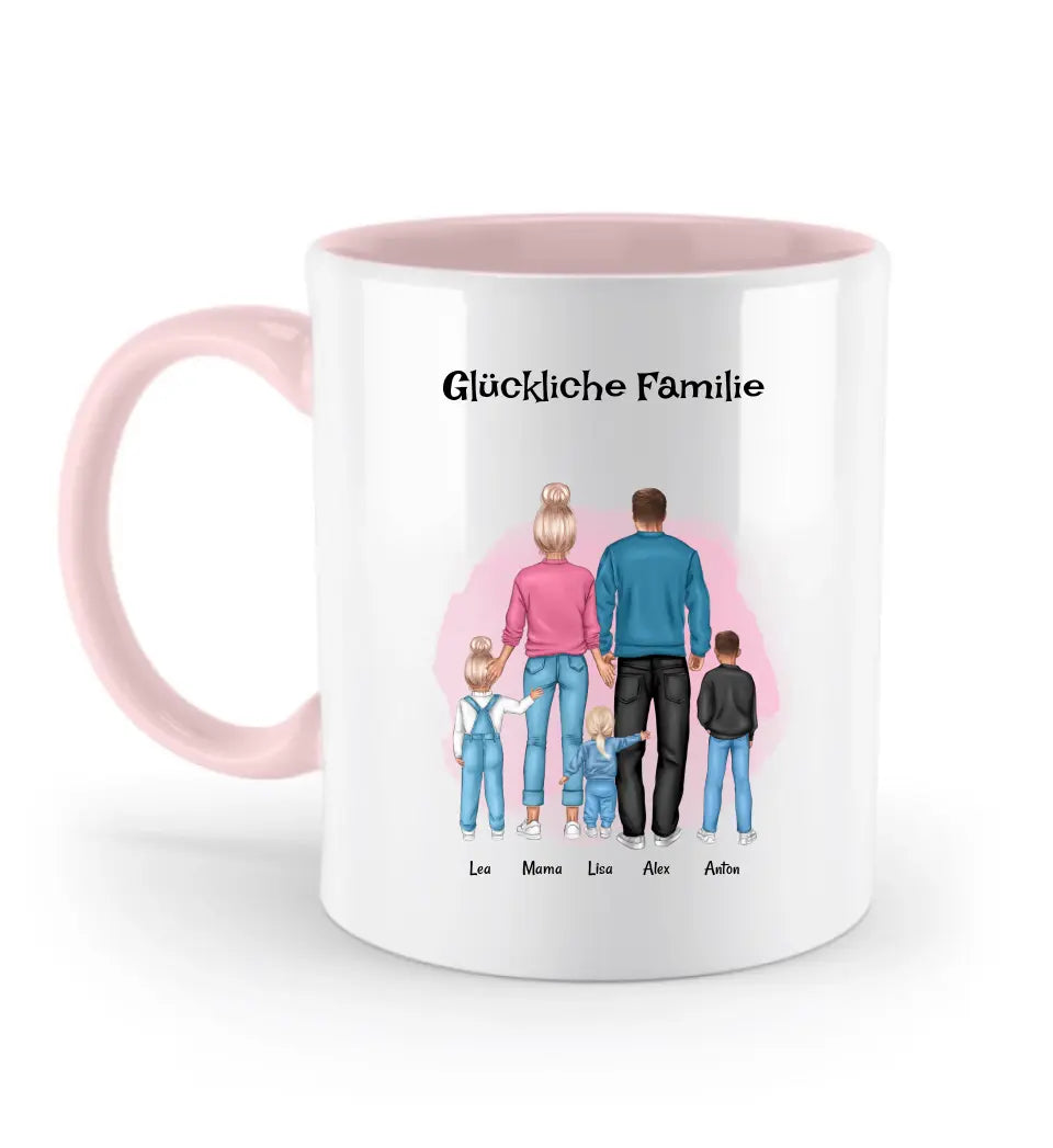 Familie mit Kinder Geschenk Tasse - Cantty