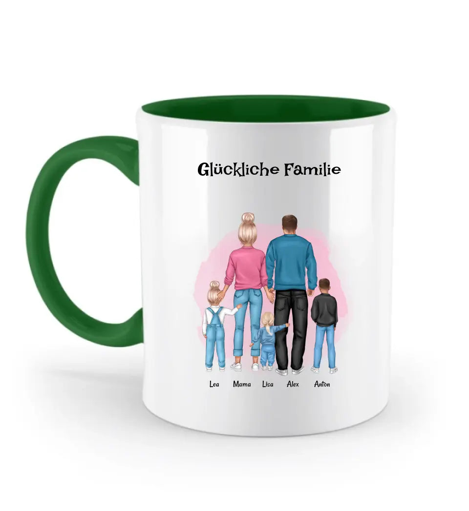 Familie mit Kinder Geschenk Tasse - Cantty