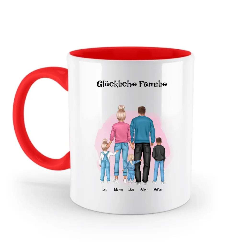 Familie mit Kinder Geschenk Tasse - Cantty