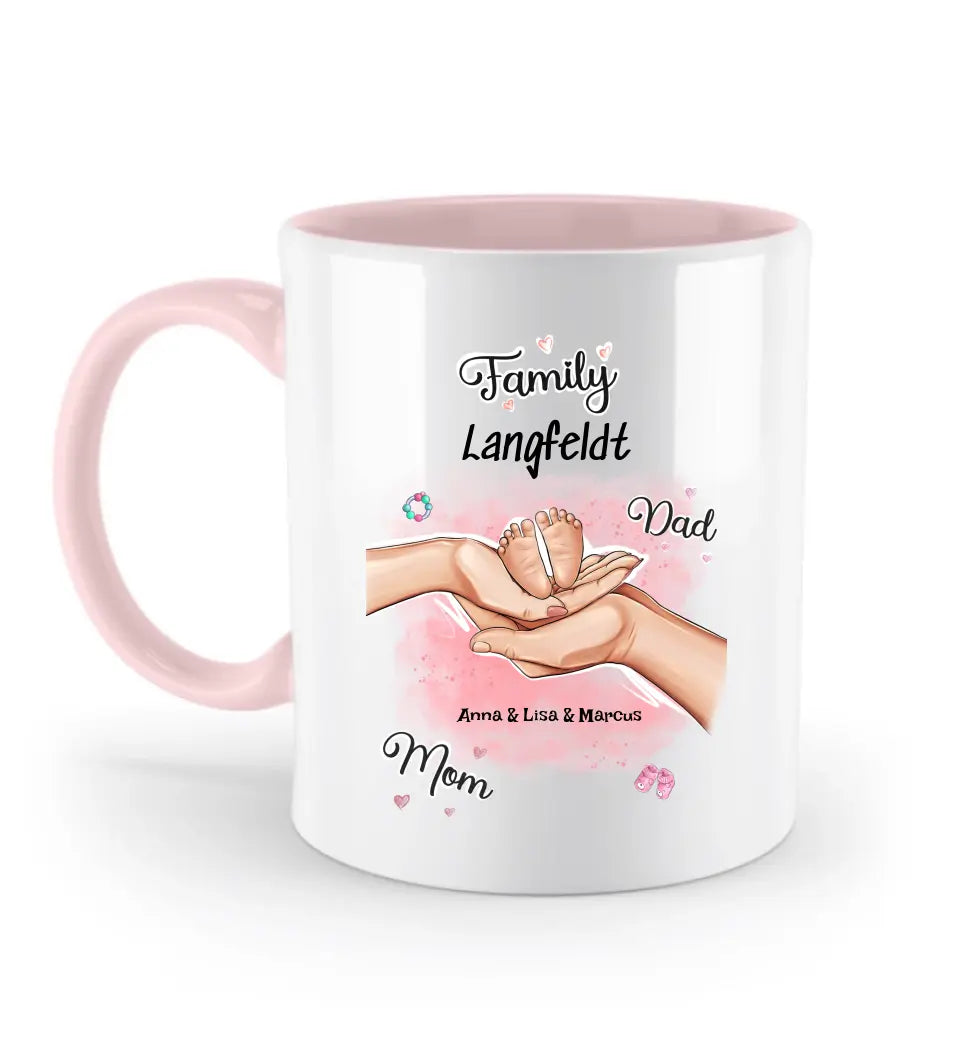 Tasse Geschenk neugeborenes Baby Familie Hände - Cantty