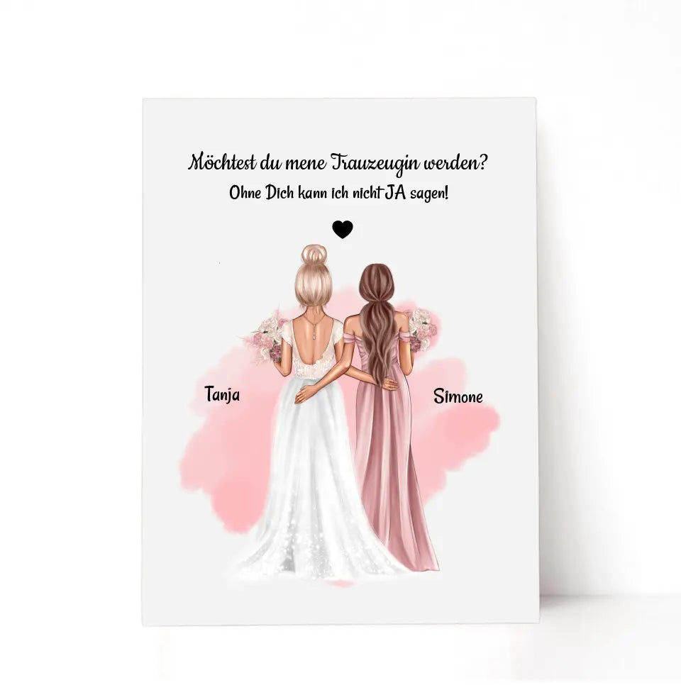 Geschenk Acrylglas Trauzeugin Fragen Bild - Cantty