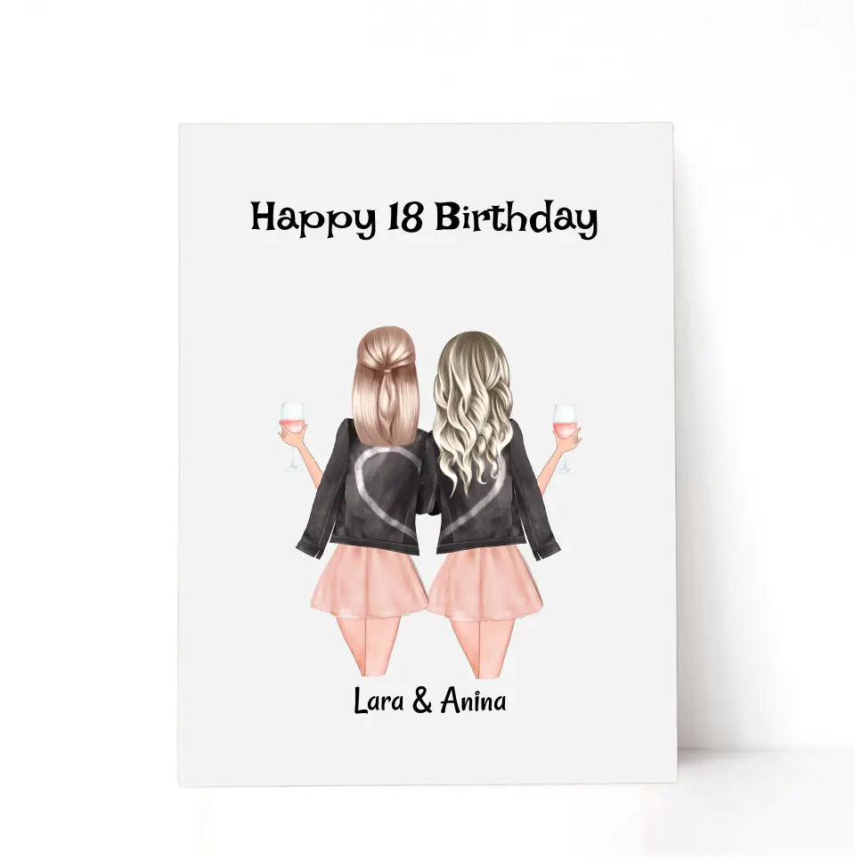 Personalisiertes Acrylglas Bild 18 Geburtstag Schwester - Cantty