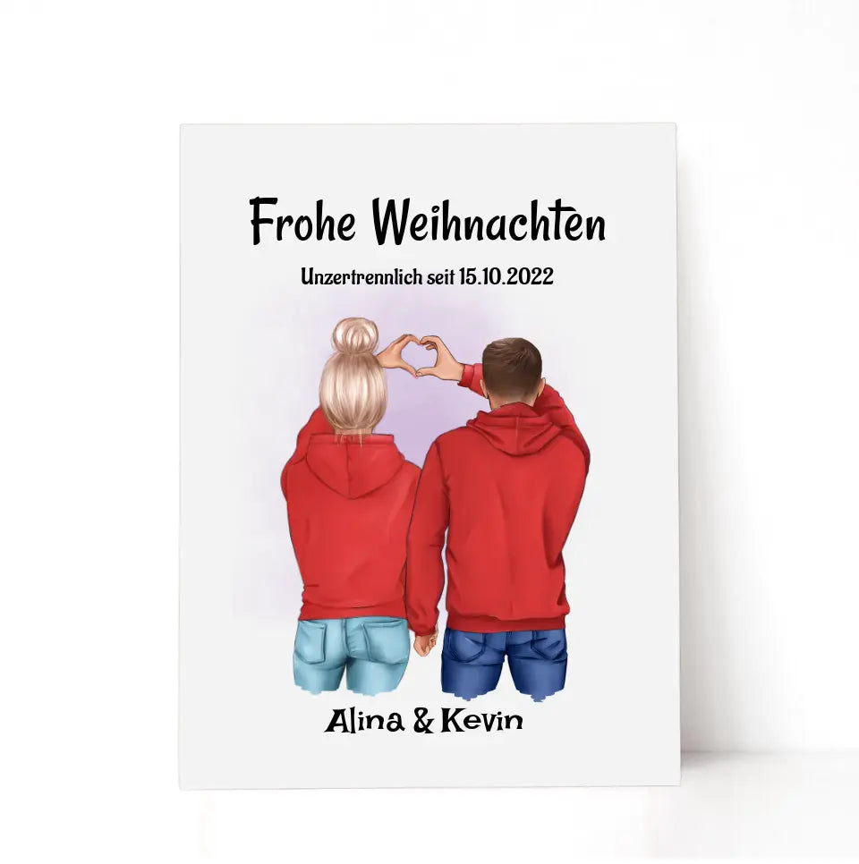Acrylglas Paar Bild Personalisiert Geschenk Weihnachten - Cantty