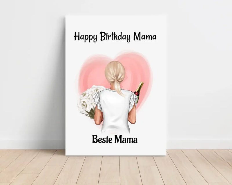 Geschenk für Mama zum Geburtstag Leinwandbild personalisiert - Cantty