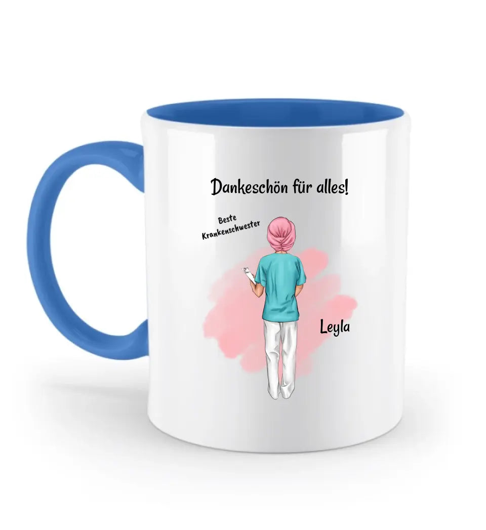 Krankenschwester mit Kopftuch Tasse Geschenk - Cantty