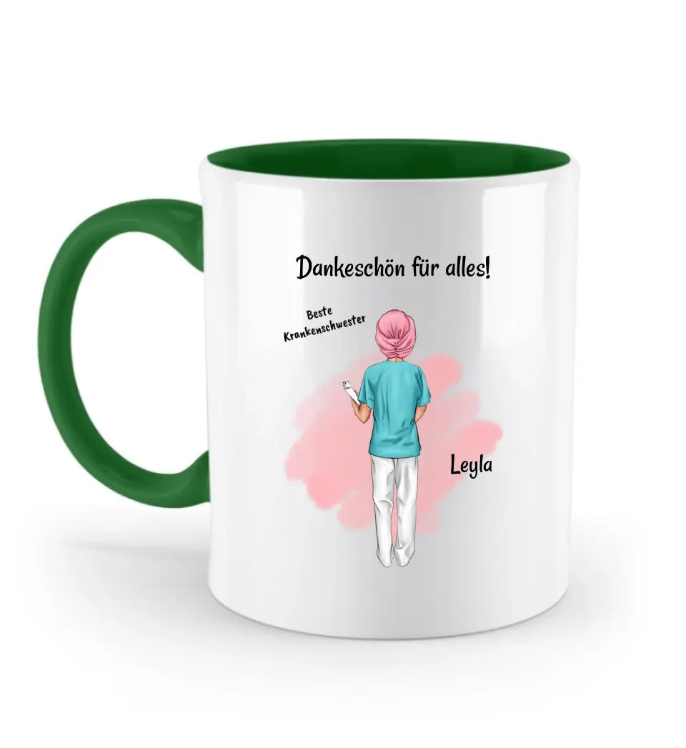 Krankenschwester mit Kopftuch Tasse Geschenk - Cantty