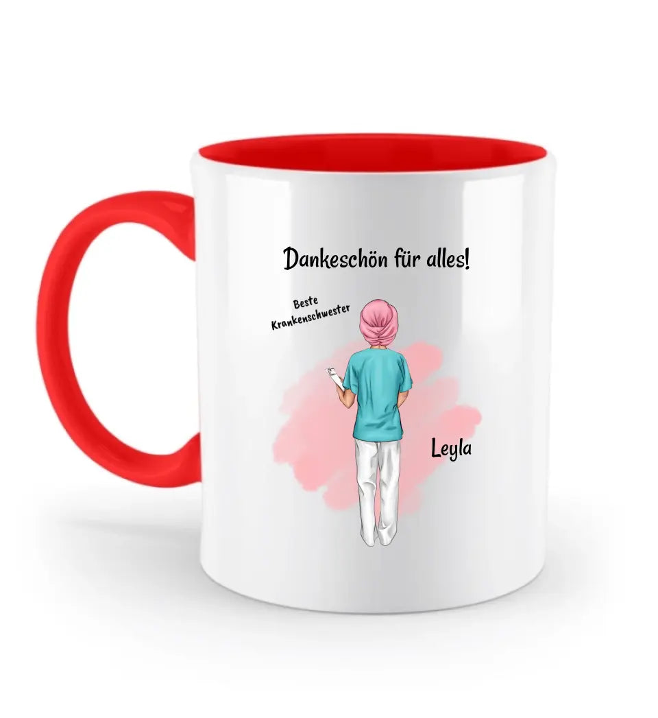 Krankenschwester mit Kopftuch Tasse Geschenk - Cantty