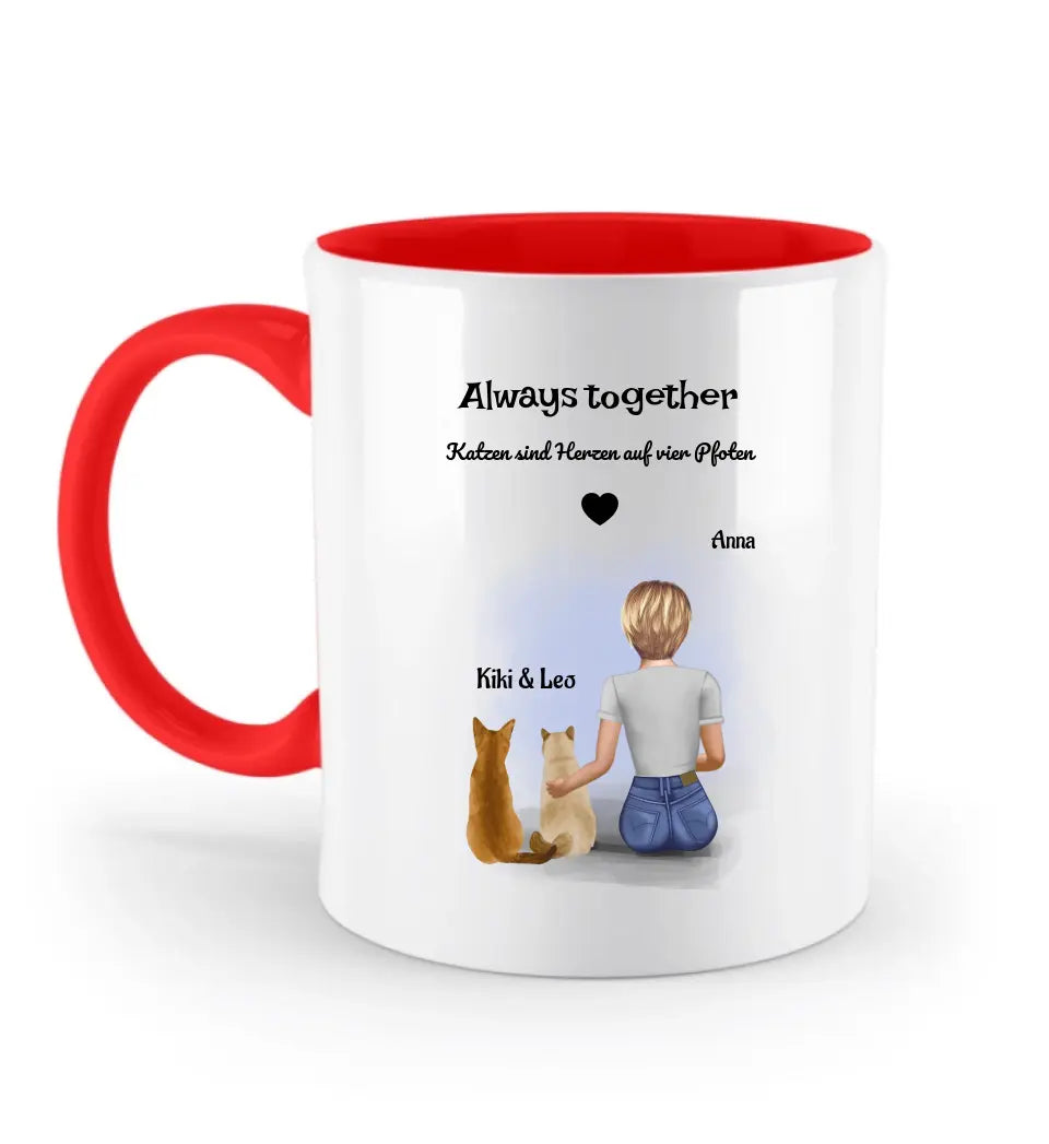 Katzenmama 2 Katzen Tasse personalisiert - Cantty