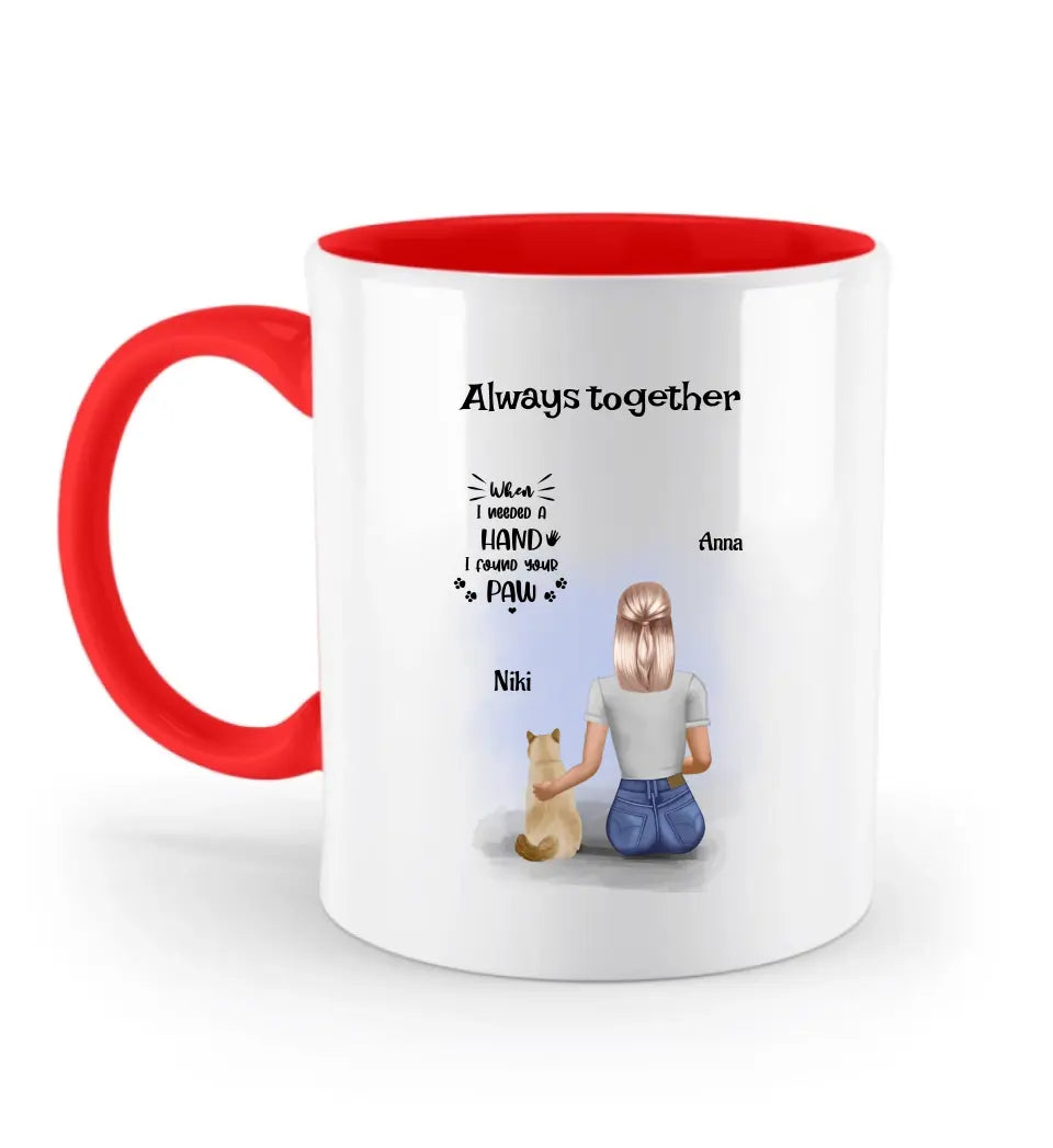 Tasse für Katzenliebhaberin Geschenk Frau & Katze personalisiert - Cantty