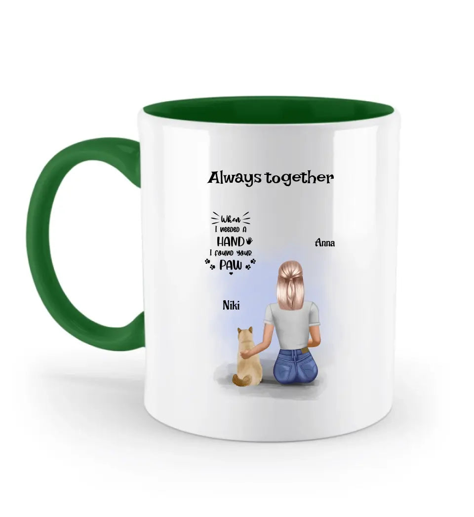 Tasse für Katzenliebhaberin Geschenk Frau & Katze personalisiert - Cantty