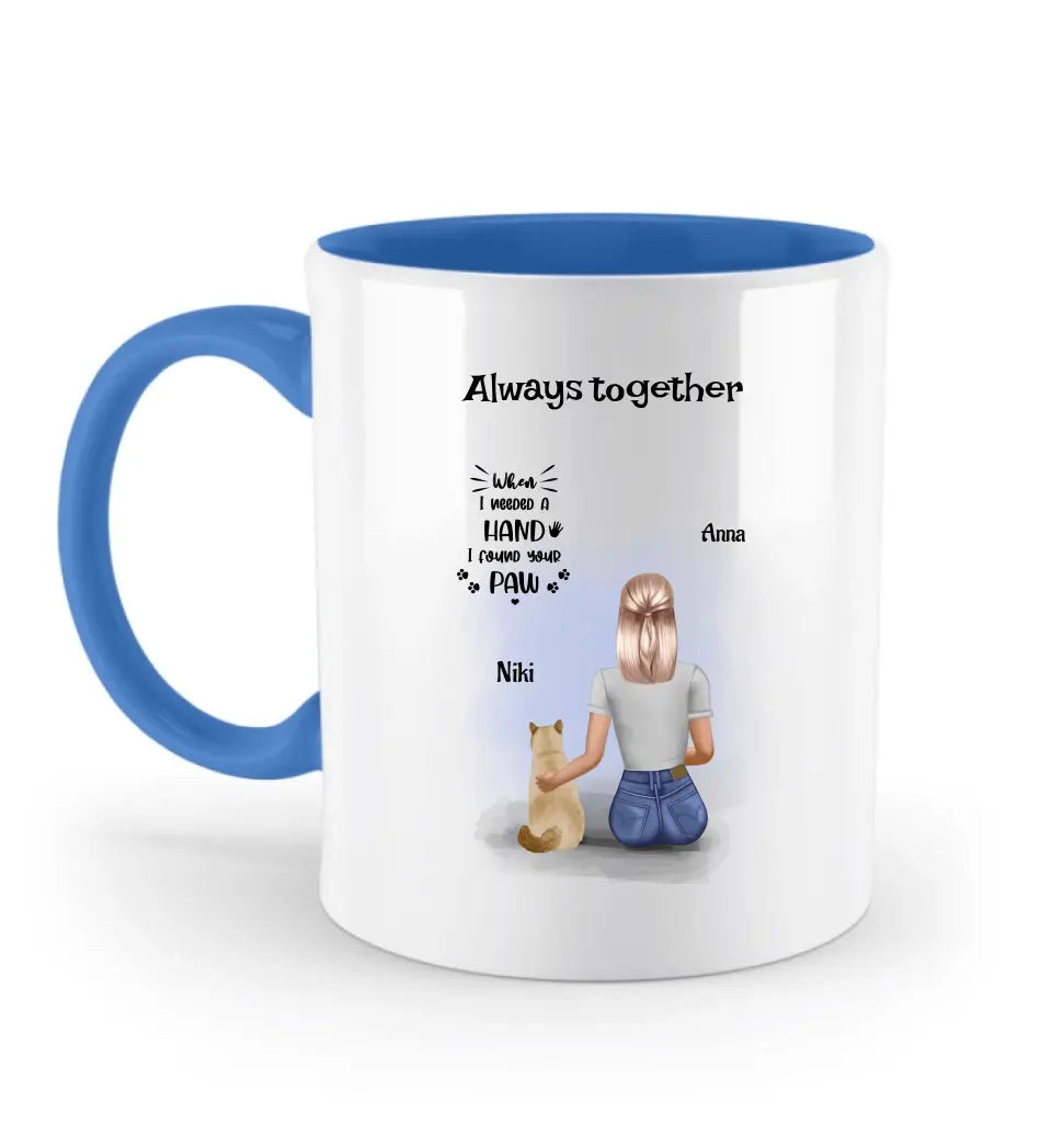 Tasse für Katzenliebhaberin Geschenk Frau & Katze personalisiert - Cantty