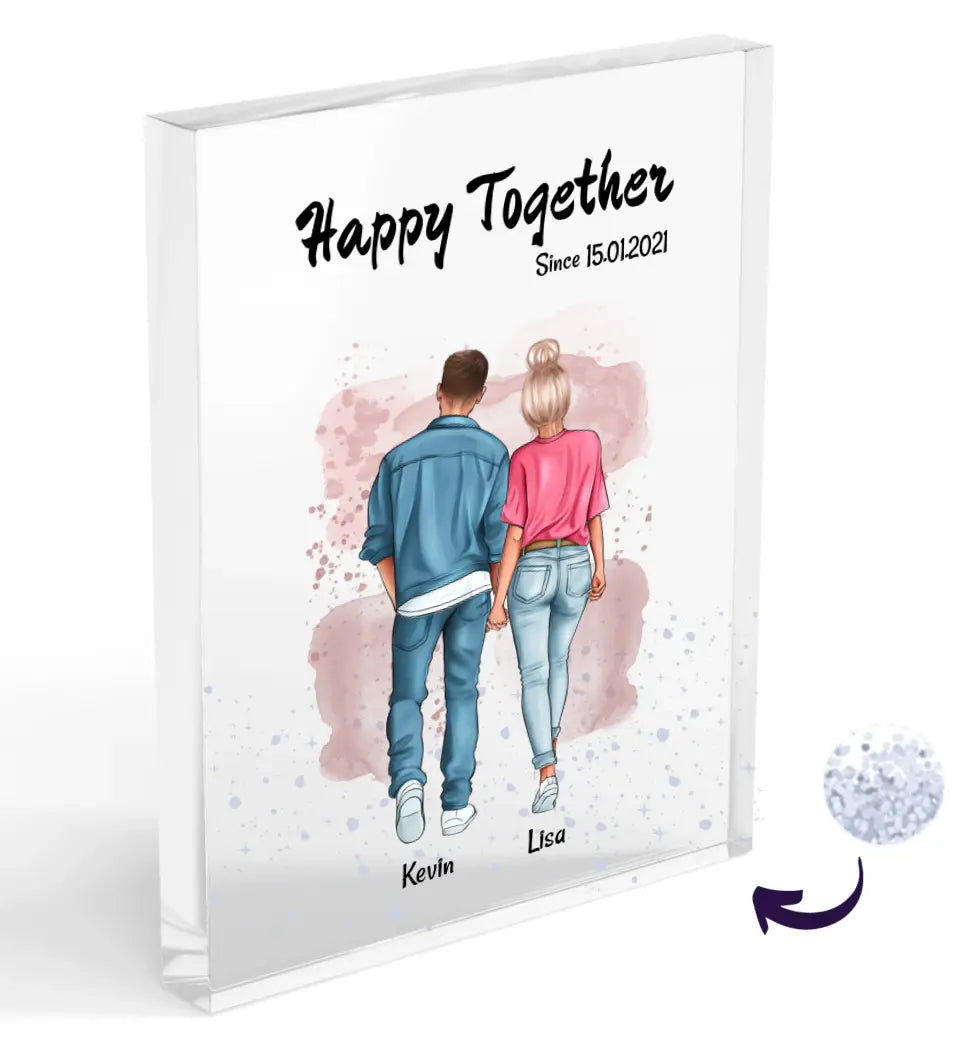 Jahrestag Geschenk für Paare Acrylglas Bild mit Konfetti - Cantty