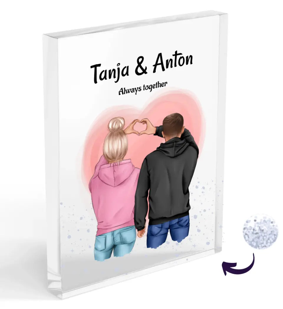 Paar Bild Geschenk personalisiert zum Geburtstag & Jahrestag Acrylglas Konfetti - Cantty