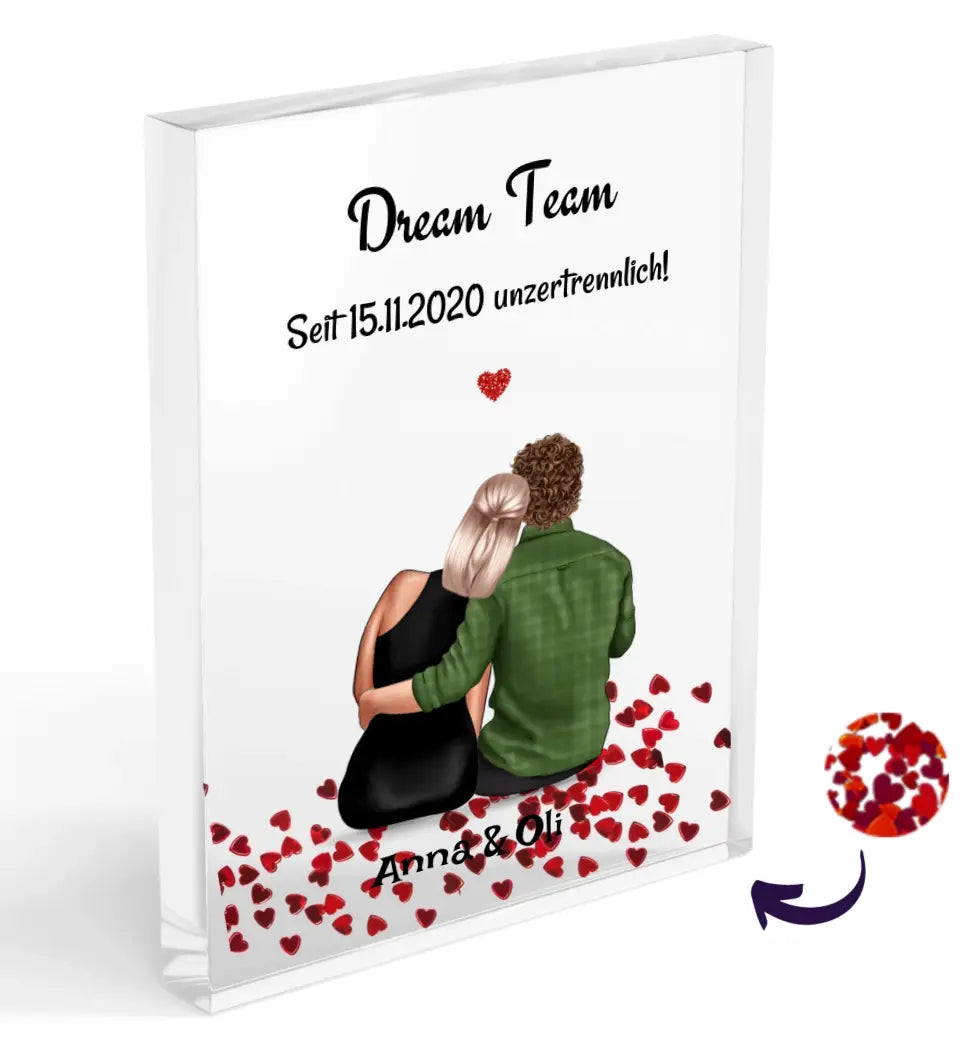 Pärchen Acrylglas Bild Geschenk zum Geburtstag & Jahrestag personalisiert - Cantty