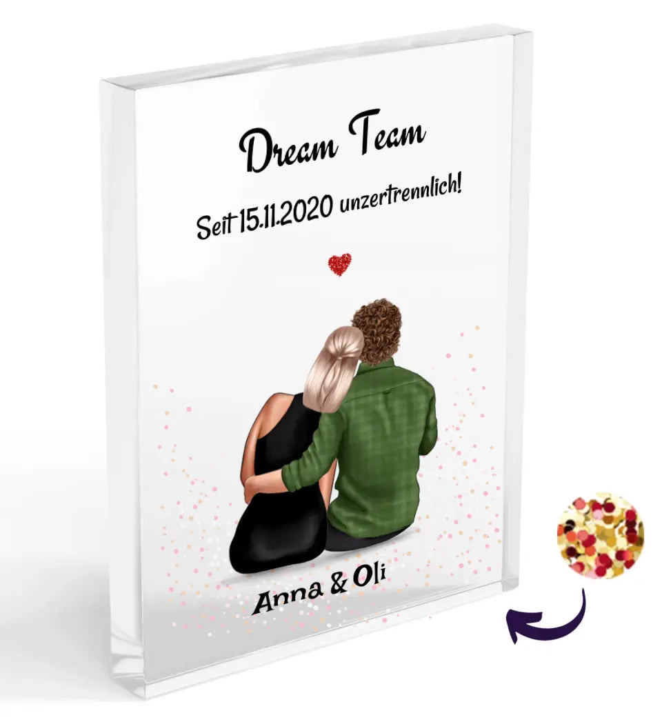 Pärchen Acrylglas Bild Geschenk zum Geburtstag & Jahrestag personalisiert - Cantty