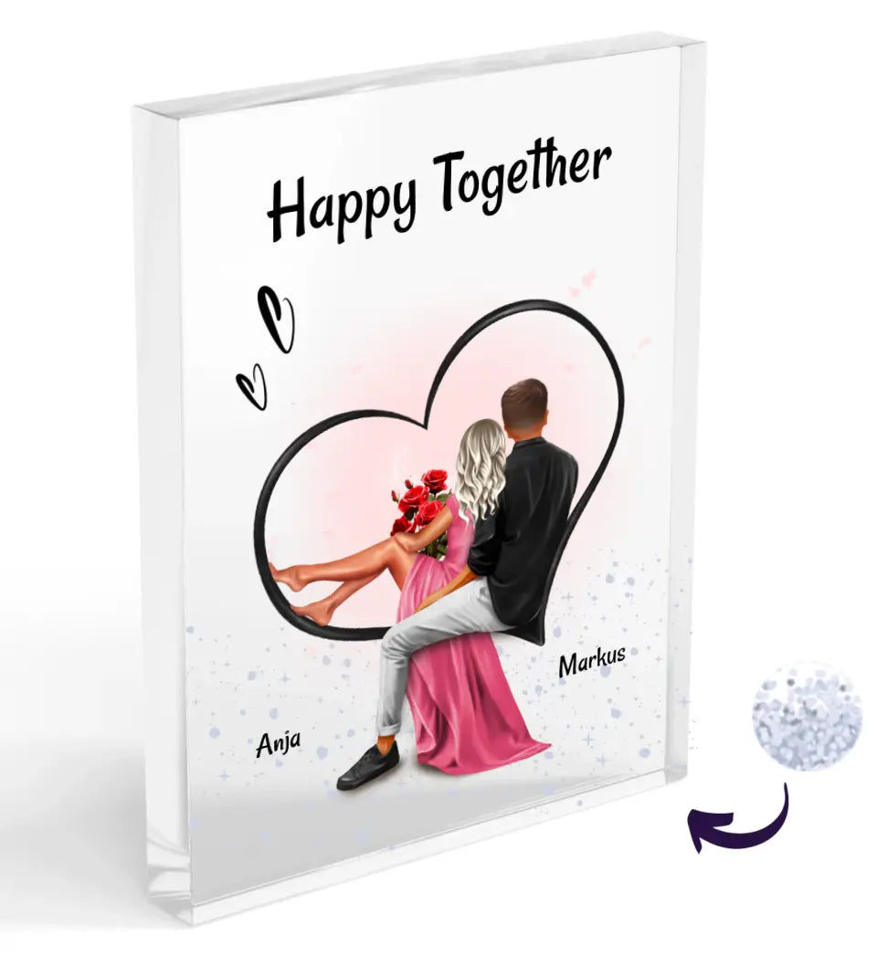 Paar Acrylglas Bild Geschenk zum Jahrestag & Hochzeitstag personalisiert - Cantty